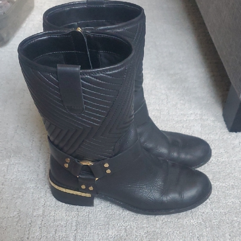 Vince Camuto Leather Moto Boots